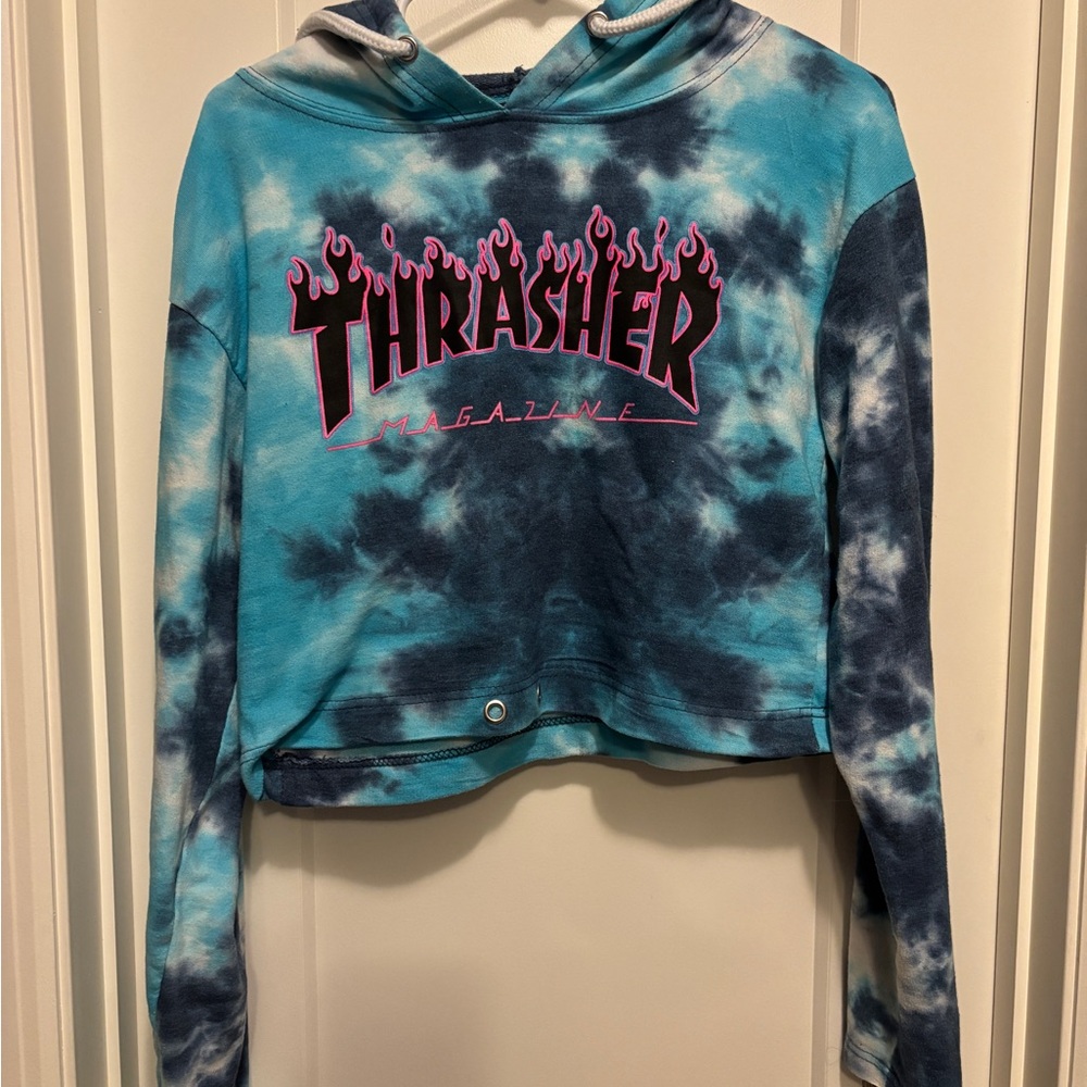Thrasher Tie-Dye Cropped Hoodie